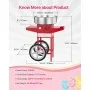 VEVOR Electric Cotton Candy Machine with Cart, 1000W Commercial Candy Floss Maker with 52cm Stainless Steel Bowl, Sugar Scoop, and Drawer, Easy to Use, for Home, Kids Birthday, Family Party, Red