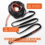 VEVOR Synthetic Winch Rope, 1/2 Inch x 92 Feet 32,000 lbs Synthetic Winch Line Cable Rope with Protective Sleeve + Forged Winch Hook + Pull Strap, Universal Fit for SUV, Large Off-Road Vehicle, Truck