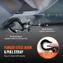 VEVOR Synthetic Winch Rope, 4.8 mm x 15.24 m 3,787.5 kg Synthetic Winch Line Cable Rope with Protective Sleeve + Stopper + Forged Winch Hook + Pull Strap, Universal Fit for ATV, UTV, Vehicle Towing