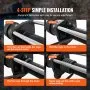 VEVOR Synthetic Winch Rope, 4.8 mm x 15.24 m 3,787.5 kg Synthetic Winch Line Cable Rope with Protective Sleeve + Stopper + Forged Winch Hook + Pull Strap, Universal Fit for ATV, UTV, Vehicle Towing