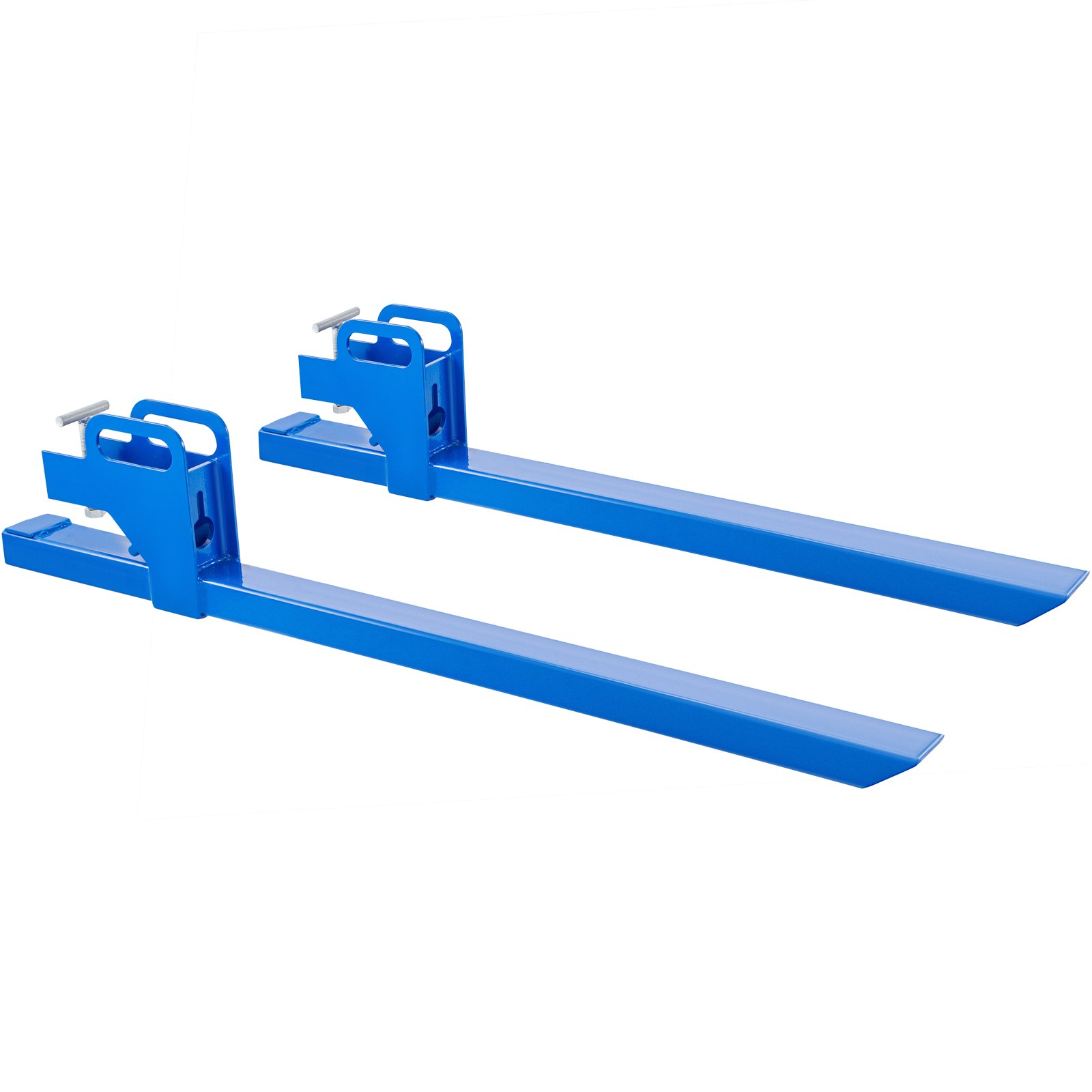VEVOR Clamp On Pallet Forks 50inch Length, Tractor Bucket Forks 990lbs Lifting Capacity, Bucket Forks For Tractor Loader Skid Steers, 2 Heavy Duty Steel Loader Bucket Attachments, in Blue