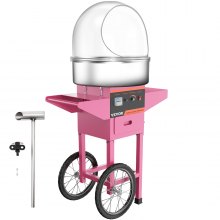 Vevor Cotton Candy Machine Cotton Candy Maker With Cart & Cover Candy Machine Pink