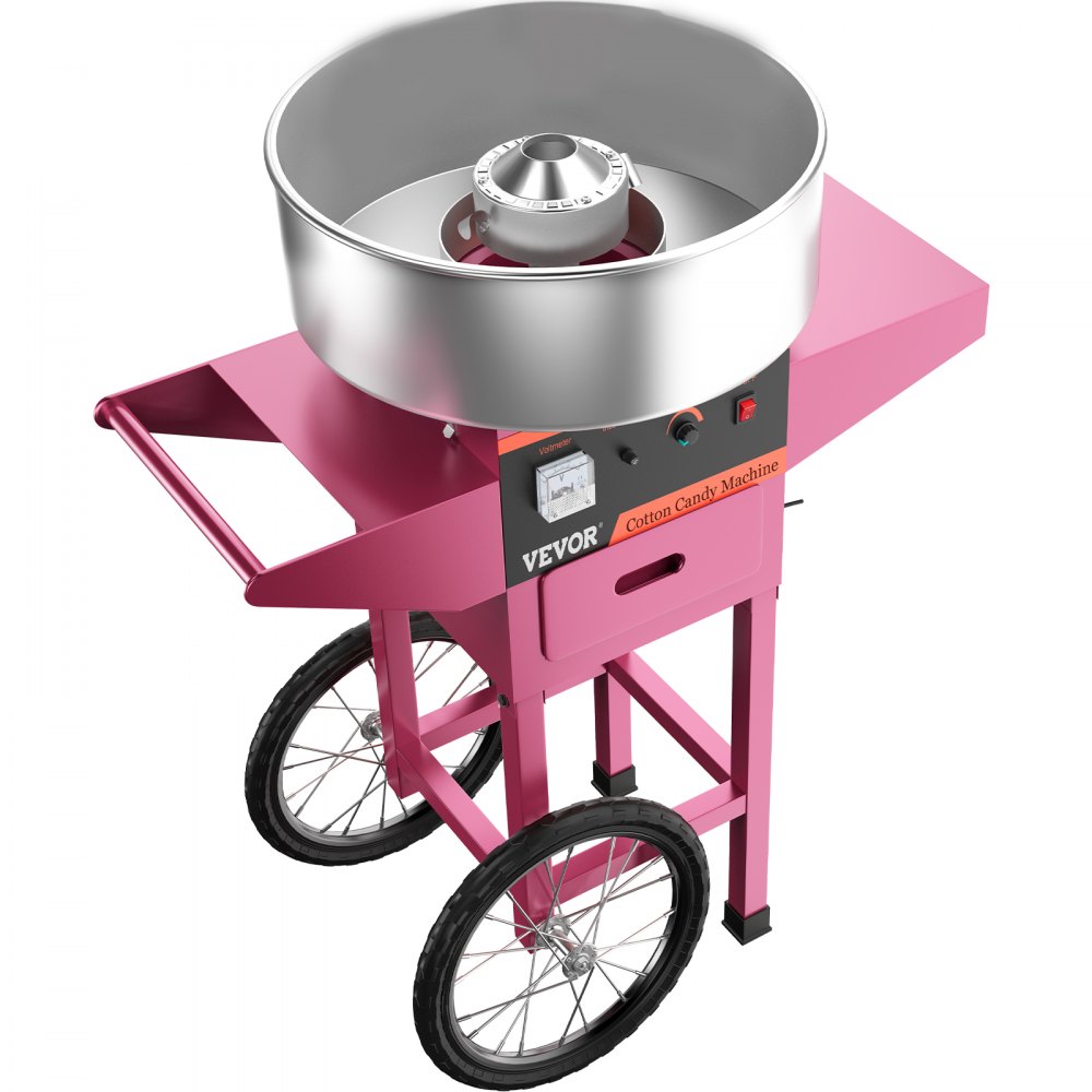 Cotton Candy Machine Cotton Candy Maker 20-Inch Candy Machine With Cart Pink