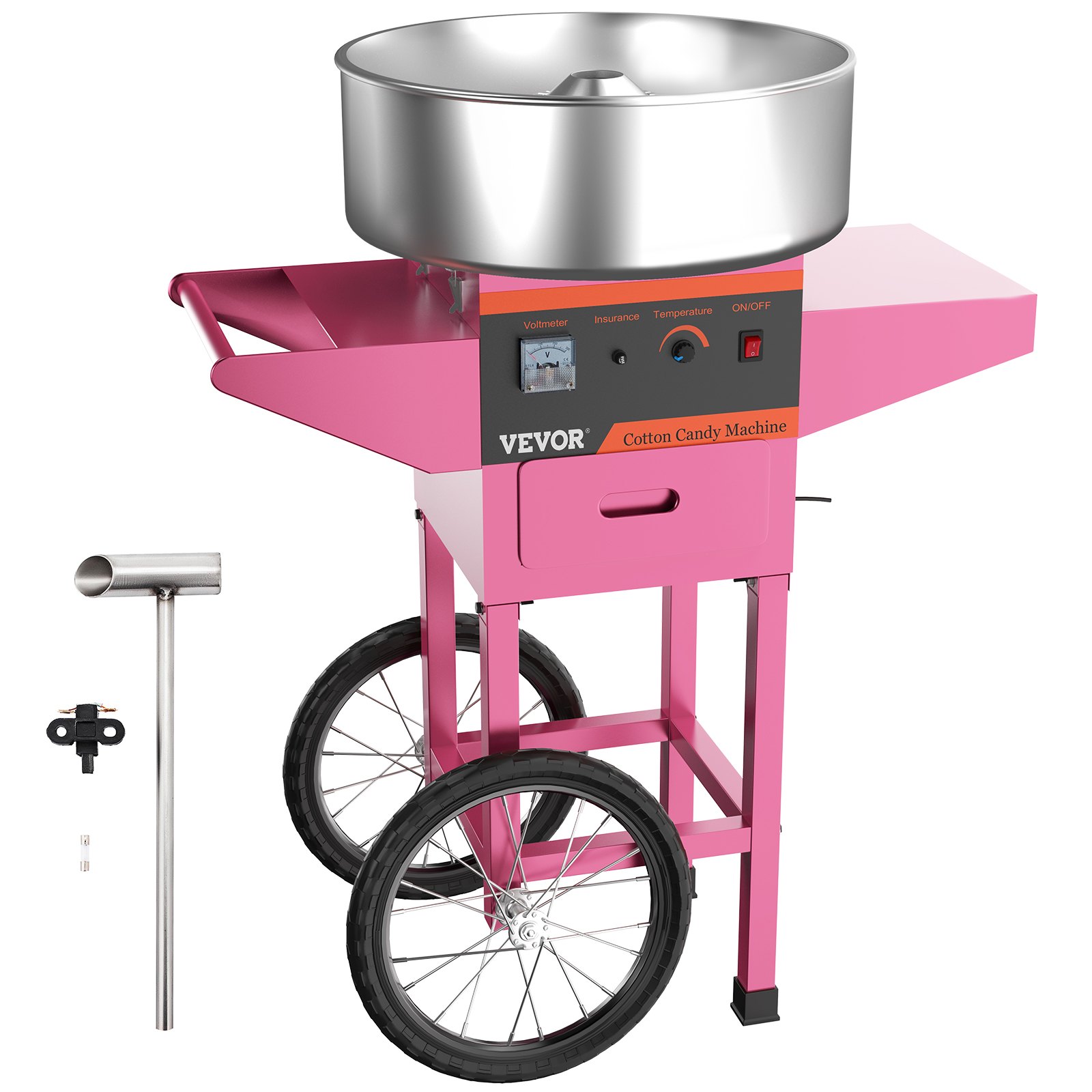 Cotton Candy Machine Cotton Candy Maker 20-Inch Candy Machine With Cart Pink