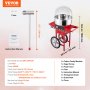 VEVOR Electric Cotton Candy Machine with Cart, 1000W Commercial Candy Floss Maker with Cover, Stainless Steel Bowl, Sugar Scoop and Drawer, Perfect for Home, Kids Birthday, Family Party, Red
