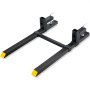 VEVOR Pallet Forks, 907.2 kg Clamp on Pallet Forks, 109.2 cm Total Length Tractor Bucket Forks with Adjustable Stabilizer Bar, Heavy Duty Pallet Forks for Tractor Attachments, Skid Steer, Loader Bucket