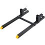 VEVOR Pallet Forks, 907 kg Clamp on Pallet Forks, 1090 mm Total Length Tractor Bucket Forks with Adjustable Stabilizer bar, Heavy Duty Pallet Forks for Tractor Attachments, Skid Steer, Loader Bucket