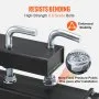VEVOR Pallet Forks, 907.2kg Clamp on Pallet Forks, 109.2cm Total Length Heavy Duty Pallet Forks with Adjustable Stabilizer Bar, Tractor Bucket Forks for Tractor Attachments, Skid Steer, Loader Bucket