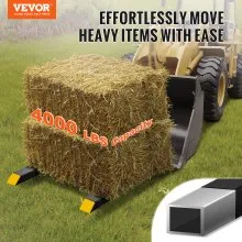 VEVOR Pallet Forks, 2000 lbs Clamp on Pallet Forks, 43" Total Length Heavy Duty Pallet Forks with Adjustable Stabilizer bar, Tractor Bucket Forks for Tractor Attachments, Skid Steer, Loader Bucket
