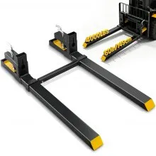 VEVOR Pallet Forks, 4000 lbs Clamp on Pallet Forks, 60" Total Length Heavy Duty Pallet Forks with Adjustable Stabilizer bar, Tractor Bucket Forks for Tractor Attachments, Skid Steer, Loader Bucket