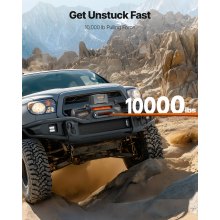 VEVOR Electric Winch, 10000 lbs Load Capacity, 12V DC Truck Winch with Φ7/20 in x 90 ft Synthetic Rope, Wireless & Wired Remote Control, IP67 Waterproof for Towing Off-Road SUV Jeep Trailer Boat