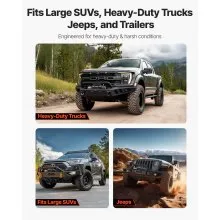 VEVOR Electric Winch, 13500 lbs Load Capacity, 12V DC Truck Winch with Φ3/8 in x 85 ft Synthetic Rope, Wireless & Wired Remote Control, IP55 Waterproof for Towing Off-Road SUV Jeep Trailer Boat