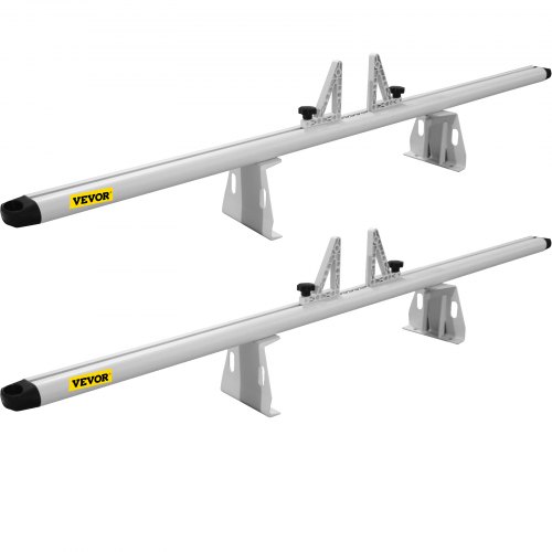 VEVOR Van Roof Ladder Rack, 2 Bars, 661 LBS Capacity, Heavy Duty Aluminum Roof Rack Cross Bar with Ladder Stopper, Compatible with NV 2012-On, for Kayak Canoe Lumber Pipe Cargo, White