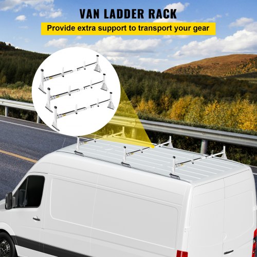 VEVOR Van Ladder Roof Racks, Bars, 661 LBS Capacity, Adjustable