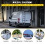 Žebříkové střešní nosiče VEVOR Van, 3 tyče, kapacita 750 LBS, Nastavitelný nosič s matným povlakem se zarážkami žebříku, kompatibilní s Chevy Express Fullsize Van 1996-Up, bílá
