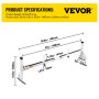 VEVOR Van Ladder Roof Racks, 3 Bars, 750 LBS Capacity, Adjustable Matte Coating Van Rack with Ladder Stoppers, Compatible with Chevy Express Fullsize Van 1996-Up, White