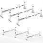 VEVOR Van Ladder Roof Racks, 3 Bars, 750 LBS Capacity, Adjustable Matte Coating Van Rack with Ladder Stoppers, Compatible with Chevy Express Fullsize Van 1996-Up, White