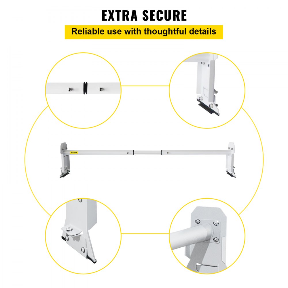 Portaequipajes VEVOR para furgoneta, 2 barras, capacidad de 150 kg, ajustable de acero de 120 a 170 cm, compatible con Chevy, Dodge, Ford, GMC, Express, Savana, diseño universal, color blanco