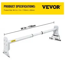 VEVOR Van Roof Ladder Rack, 2 Bars, 331 LBS Capacity, 46.5\"-68.1\" Adjustable Steel Roof Racks, Compatible with Chevy Dodge Ford GMC Express Savana, Universal Design, White