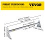 VEVOR Van Roof Ladder Rack, 2 Bars, 331 LBS Capacity, 52\"-63.8\" Adjustable Steel Roof Rack Cross Bar with Ladder Stoppers, Fit Vans with Rain Gutters, for Kayak Canoe Lumber Pipe Cargo,, White