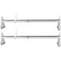 VEVOR Van Roof Ladder Rack, 2 Bars, 331 LBS Capacity, 52\"-63.8\" Adjustable Steel Roof Rack Cross Bar with Ladder Stoppers, Fit Vans with Rain Gutters, for Kayak Canoe Lumber Pipe Cargo,, White