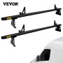 VEVOR Van Roof Ladder Rack, 2 Bars, 661 LBS Capacity, Heavy Duty Aluminum Roof Rack Cross Bar with Ladder Stopper, Compatible with Ford Transit Connect 2008-13, for Kayak Canoe Lumber Cargo, Black