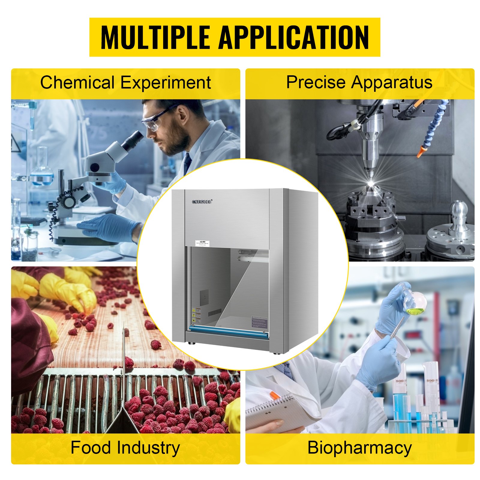 VEVOR HD-650 Laminar Flow Hood, Horizontal Air Flow 2' Wide Clean Bench Workstation, 200W