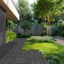 VEVOR Interlocking Deck Tiles 36 Pack 11.6" x 11.6" Plastic for Porch Dark Grey