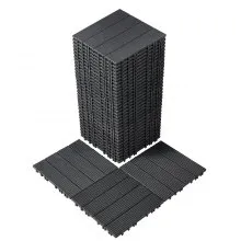 VEVOR Interlocking Deck Tiles 36 Pack 11.6" x 11.6" Plastic for Porch Dark Grey