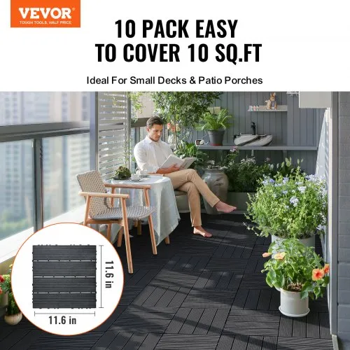 36PCS Interlocking Plastic Deck Tiles – Black With Pattern, 12x12 Waterproof Flooring For Patio, Pool, Balcony, And Porch Slip-resistant Patio Tiles 36PCS Interlocking Plastic Deck Tiles – Black With Pattern, 12x12 Waterproof Flooring For Patio, Pool, Balcony, And Porch Slip-resistant Patio Tiles