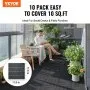 VEVOR Interlocking Deck Tiles, 10 Pack,12"x12" 10 sq. ft Plastic Waterproof Outdoor Flooring All Weather Use, Patio Floor Decking Covering Tiles for Porch Poolside Balcony Backyard, Dark Grey