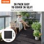 VEVOR Interlocking Deck Tiles 36 Pack 12"x12" Waterproof for Porch Dark Brown