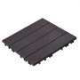 VEVOR Interlocking Deck Tiles, 36 Pack,11.6"x11.6" 36 sq. ft Plastic Waterproof Outdoor Flooring All Weather Use, Patio Floor Decking Covering Tiles for Porch Poolside Balcony Backyard, Dark Brown