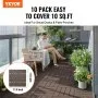 VEVOR Interlocking Deck Tiles Plastic Wood 10 Pack 12"x12" Waterproof for Porch