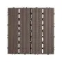 VEVOR Interlocking Deck Tiles Plastic Wood, 10 Pack,12"x12" 10 sq. ft Waterproof Outdoor Flooring All Weather Use, Patio Floor Decking Covering Tiles for Porch Poolside Balcony Backyard, Dark Brown