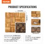 VEVOR Interlocking Deck Tiles Solid Wood 27 Pack 12"x12" Camphor Pine for Porch