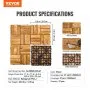 VEVOR Interlocking Deck Tiles Solid Wood, 27 Pack,12"x12" Waterproof Camphor Pine Wood Flooring All Weather Use, Patio Floor Decking Covering Tiles for Porch Poolside Balcony Backyard, (Wooden)