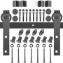 VEVOR Sliding Barn Door Hardware Kit, 9FT Barn Door Kit, 330LBS Load-Bearing Double Barn Door Hardware Kit, Carbon Steel Barn Door Track, Darn Door for 1.37-1.77" Thickness & 4.5FT Wide Door Panel