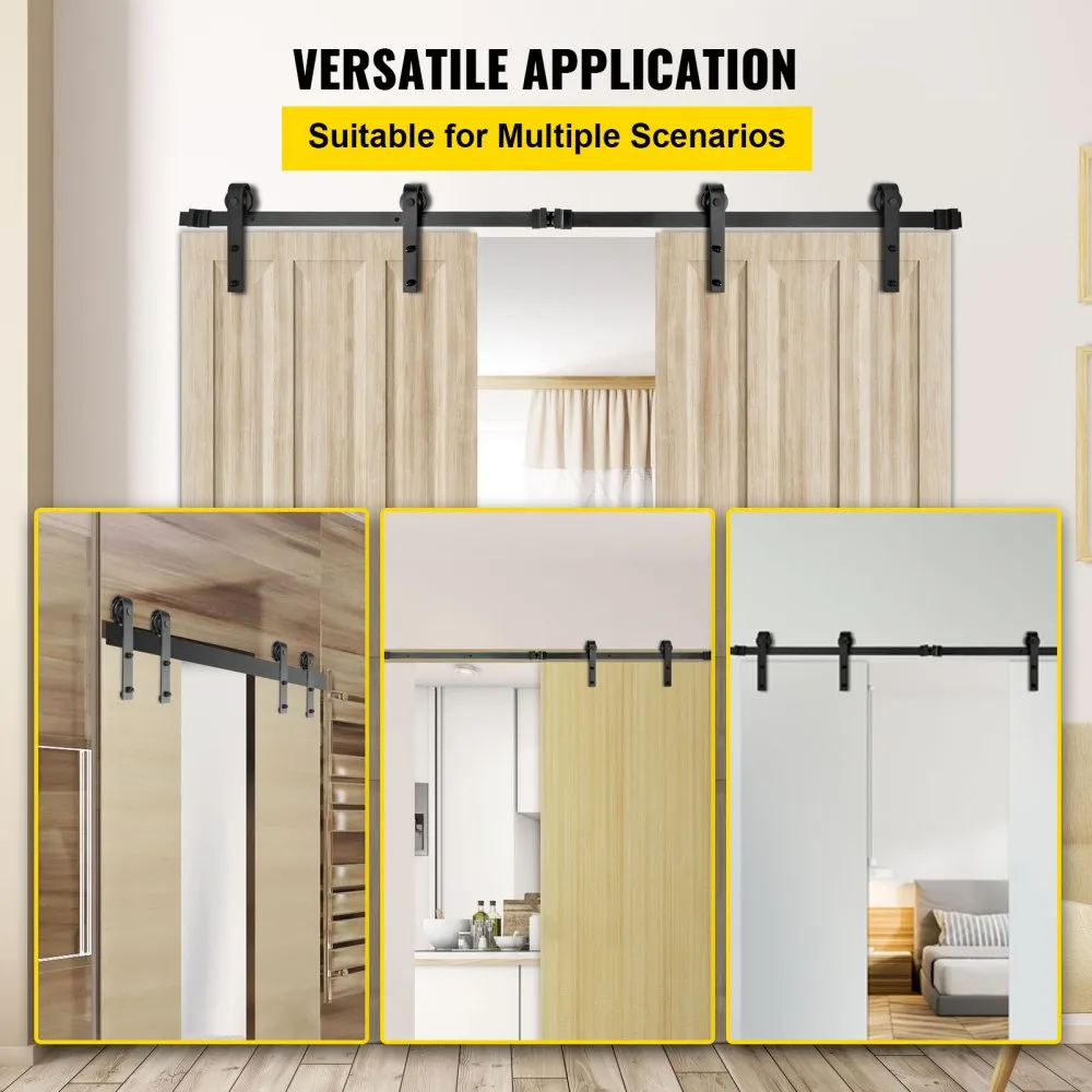 VEVOR sliding barn door hardware kit for versatile applications in various rooms.