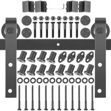 VEVOR Sliding Barn Door Hardware Kit, 14FT Barn Door Kit, 330LBS Load-Bearing Double Barn Door Hardware Kit, Carbon Steel Barn Door Track, Darn Door for 1.37-1.77" Thickness & 7FT Wide Door Panel