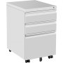 VEVOR Office File Cabinets 19.67 x 15.75 File Cabinet with Lock 3 Drawer File Cabinet 176.39 LBS Maximum Load Bearing Desk Cabinet with 5 Wheels for A4/Letter/Legal File in School/Office/Hospital