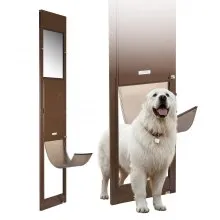 VEVOR Dog Door for Sliding Glass Door, 75 7/8 to 80 11/16 in Adjustable Height, Aluminum Alloy Frame with Rotating Hinges, Lock Design, 13 5/8 x 23 5/8 in Flap, Sliding Glass Pet Door for Renters