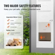 Puerta corrediza de vidrio VEVOR para perros, altura ajustable de 190 cm a 203 cm, marco de aluminio, vidrio templado, con bisagras, solapa y cerradura para perros medianos.