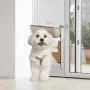 VEVOR Dog Door for Sliding Glass Door, 75 7/8"-80 11/16" Adjustable Height Doggy Door for Sliding Doors, Aluminum Frame Tempered Glass Pet Door with Hinge Structure Flap and Lock for Small-Sized Dogs