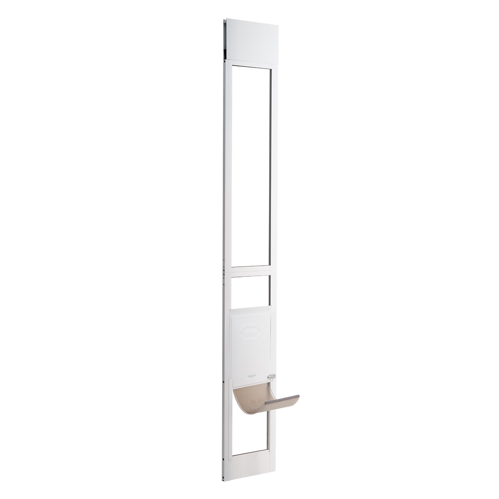 VEVOR Dog Door for Sliding Glass Door, 1927-2049mm Adjustable Height Doggy Door for Sliding Doors, Aluminum Frame Tempered Glass Pet Door with Hinge Structure Flap and Lock for Small-Sized Dogs