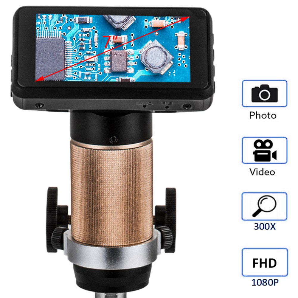 Hdmi Digital Microscope For Pcb Repair Adsm201 3mp 10x-300x Magnification 1080p