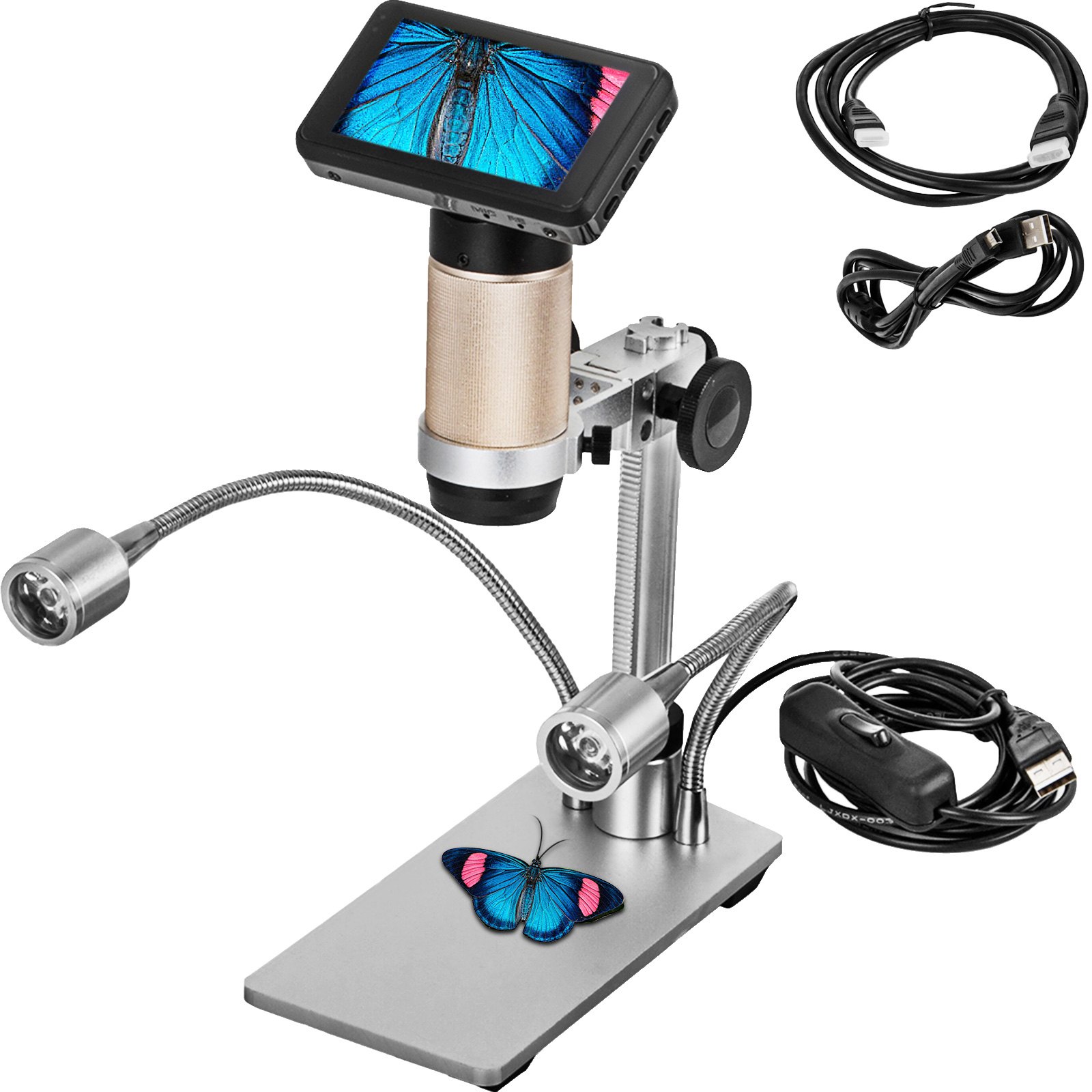 Hdmi Digital Microscope For Pcb Repair Adsm201 3mp 10x-300x Magnification 1080p