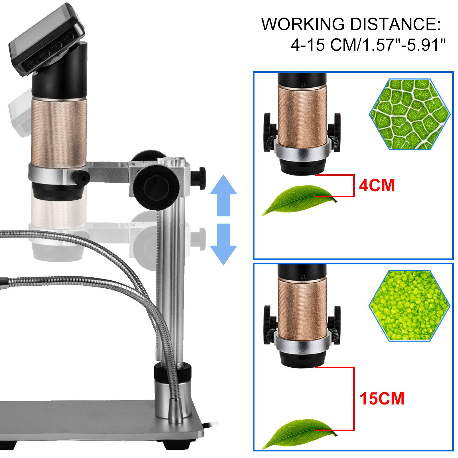 Hdmi Digital Microscope For Pcb Repair Adsm201 3mp 10x-300x Magnification 1080p