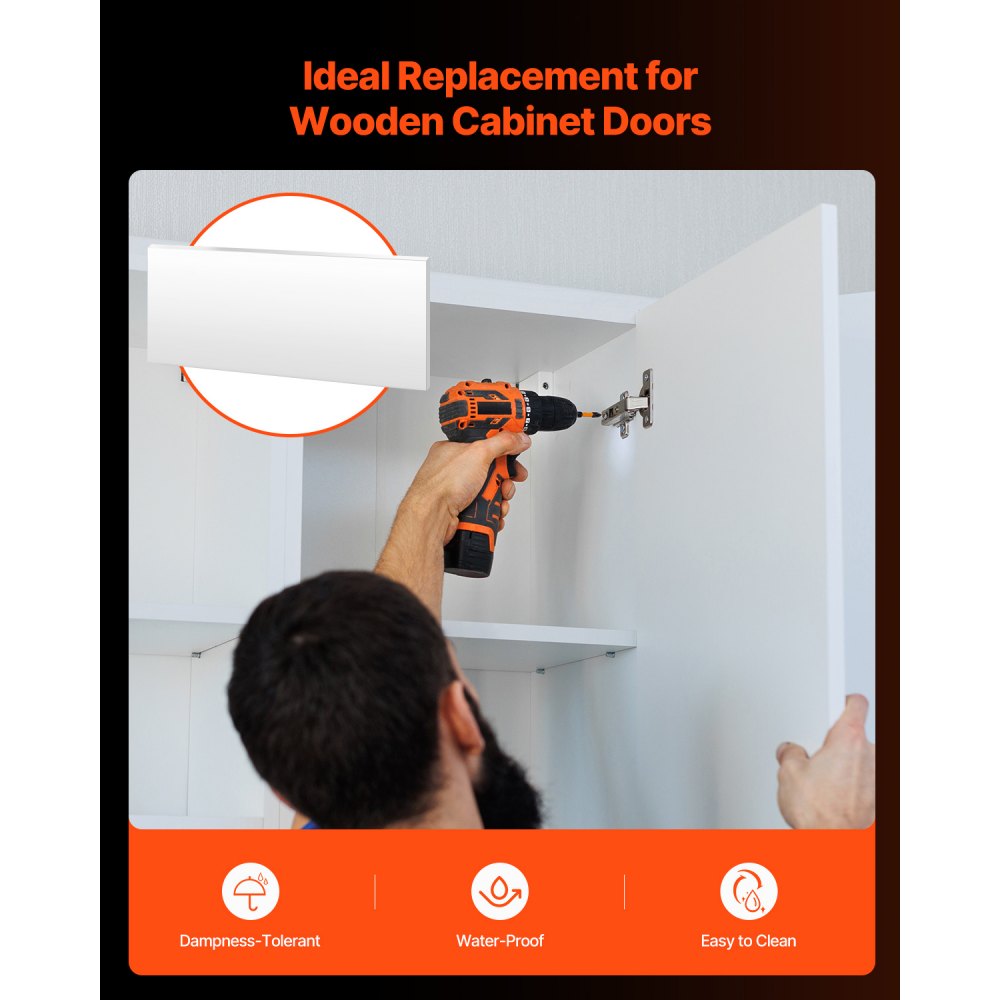 VEVOR HDPE Plastic Sheet Board, 1 Pack High Density Polyethylene Sheet Plastic Panel, 24 x 48 Inch 1/2 Inch Thick Customizable Plastic Panels, for DIY Crafts, Heavy Duty Industrial Equipment, White