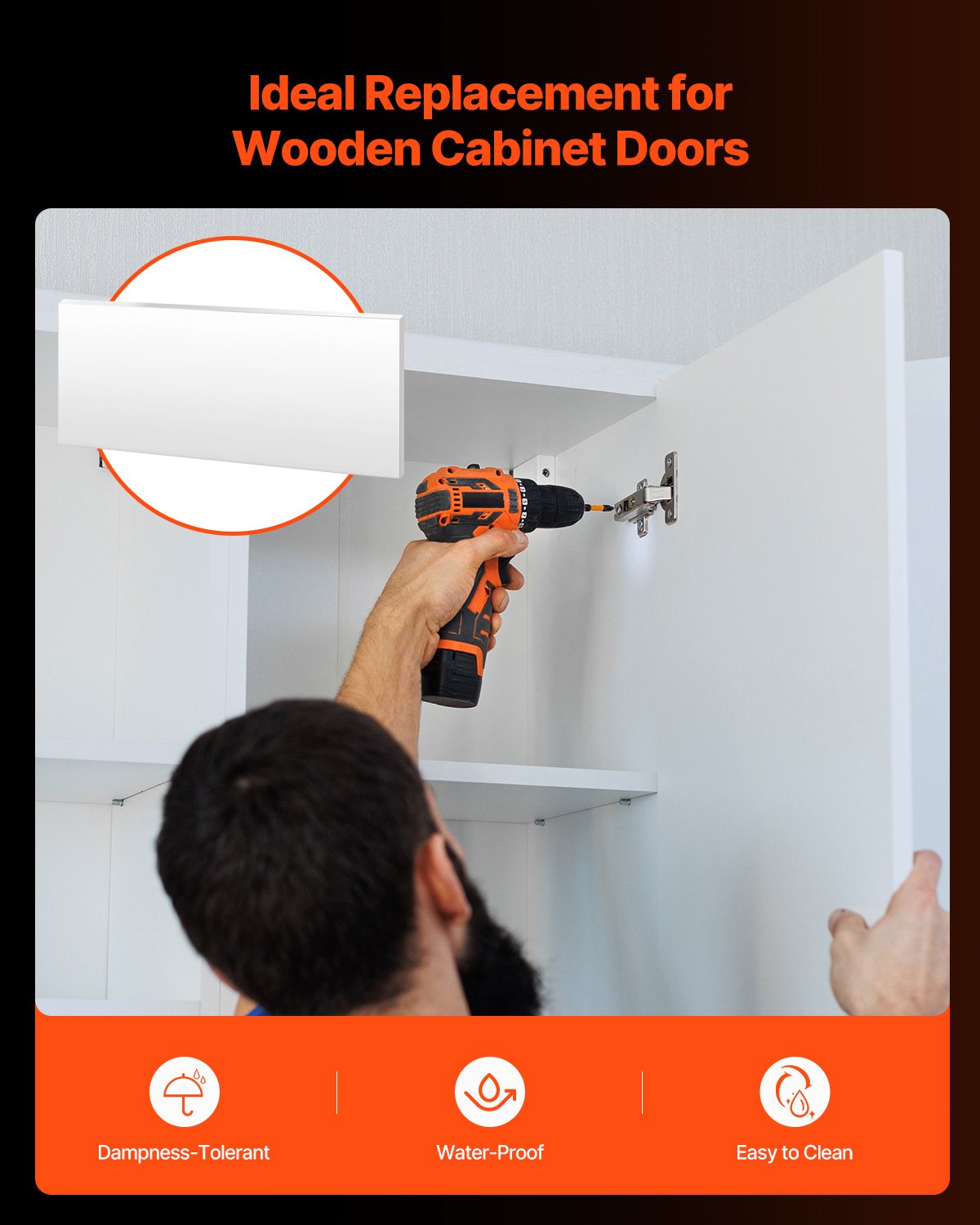 VEVOR HDPE Plastic Sheet Board, 1 Pack High Density Polyethylene Sheet Plastic Panel, 24 x 48 Inch 1/2 Inch Thick Customizable Plastic Panels, for DIY Crafts, Heavy Duty Industrial Equipment, White